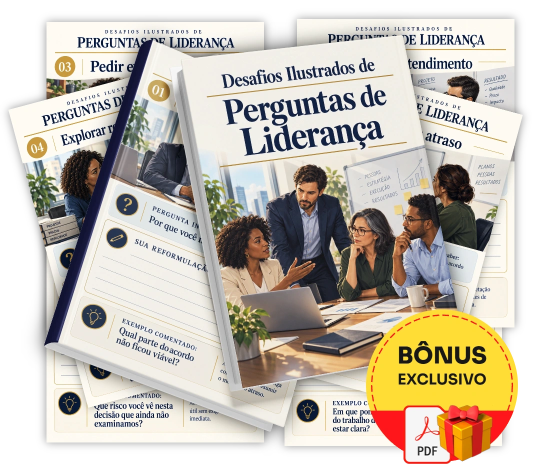 Desafios Ilustrados de Perguntas de Liderança